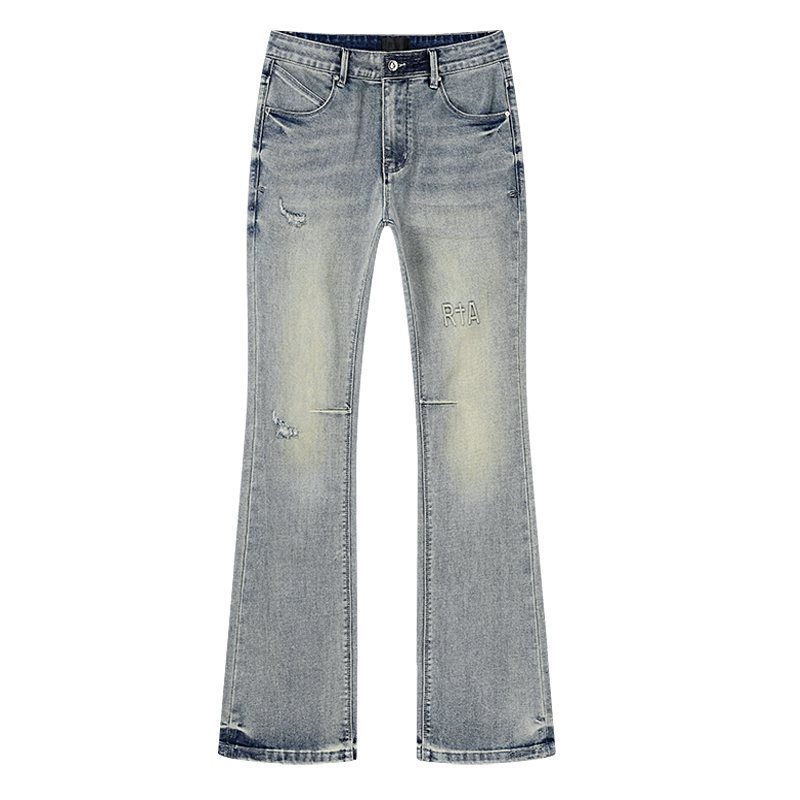 R+A Light Blue Embroidered Flared Jeans ¡ª hero