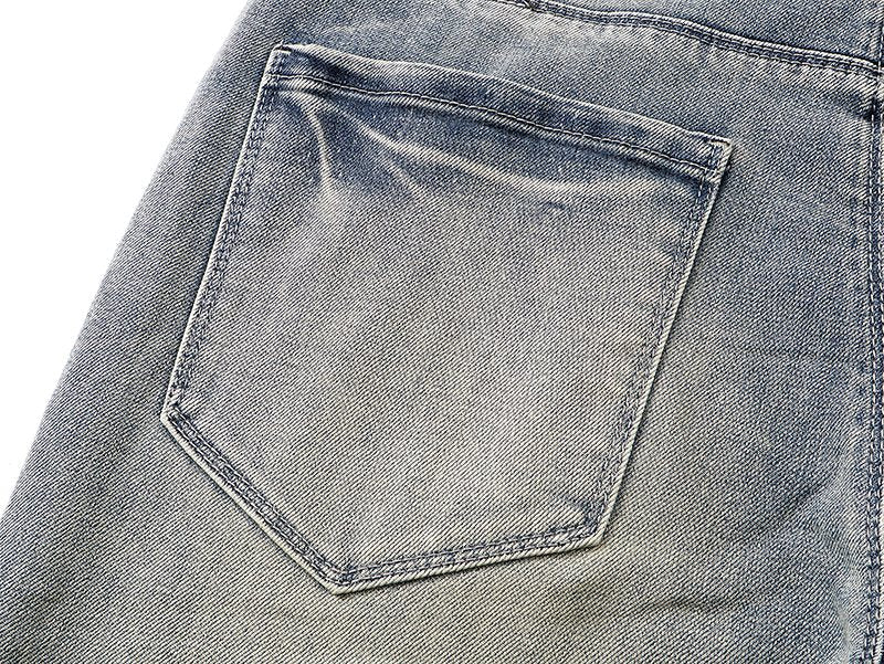 R+A Light Blue Embroidered Flared Jeans ¡ª detail