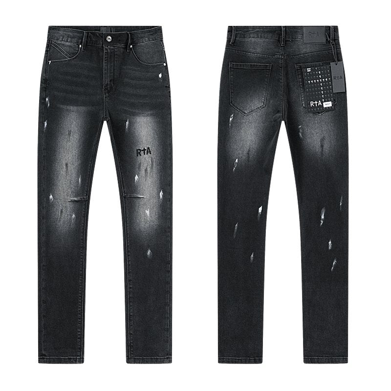 R+A Black Distressed Washed Jeans ¡ª hero