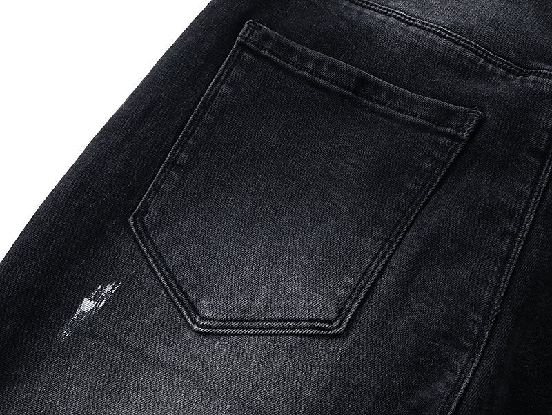 R+A Black Distressed Washed Jeans ¡ª detail