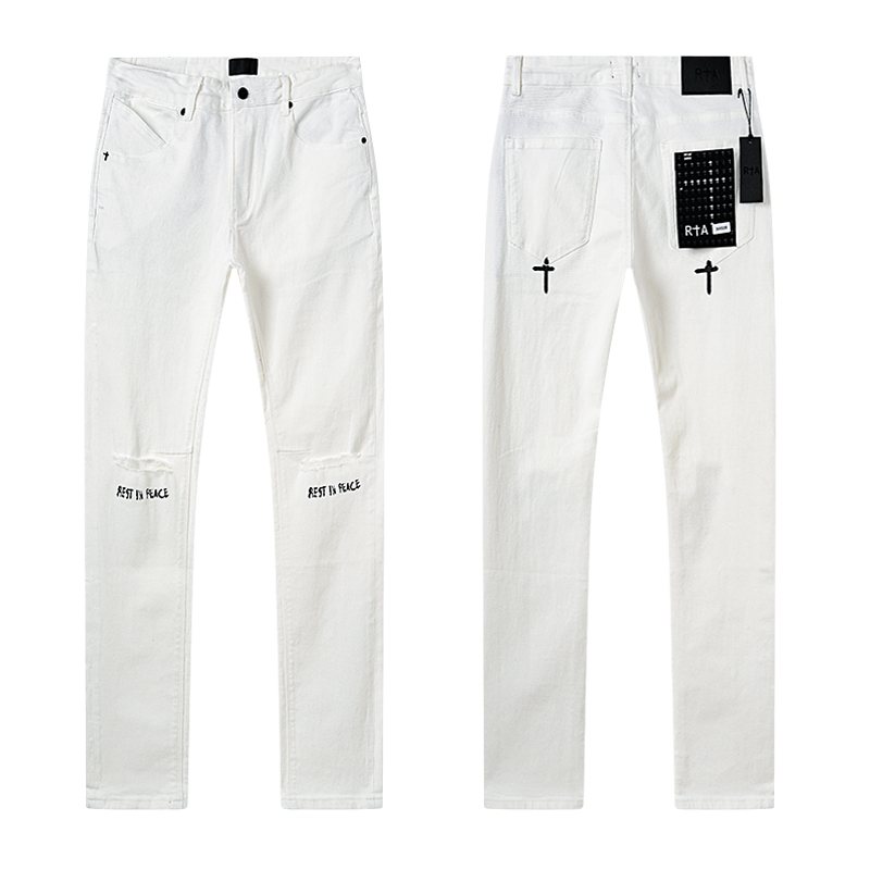 R+A White Cross Graphic Jeans ¡ª hero