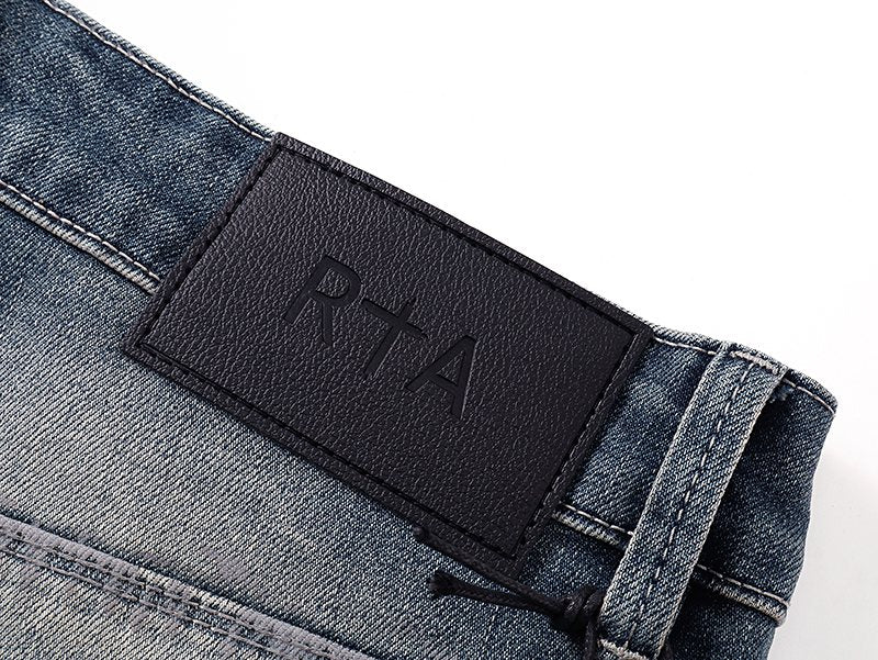 R+A Washed Distressed Graphic Jeans ¡ª detail