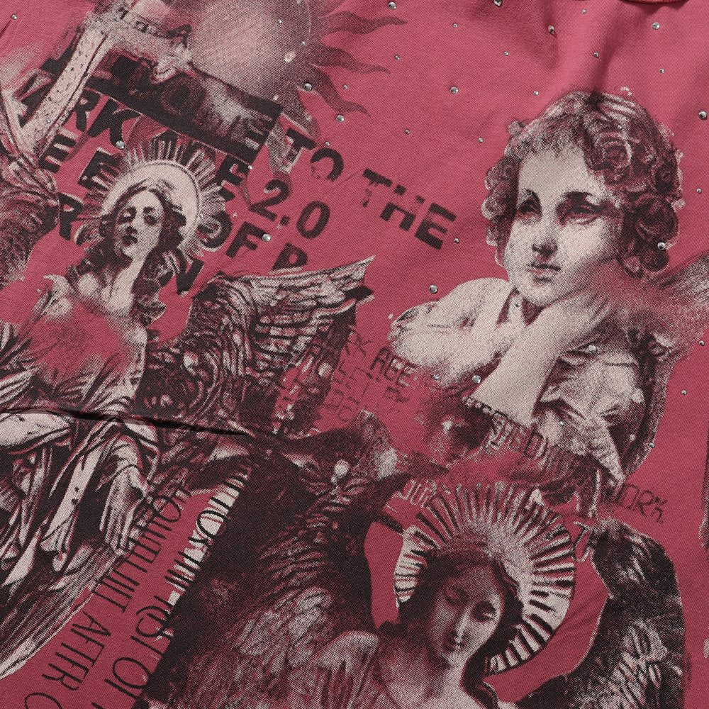 RARE PEACE Statues Rhinestone Graphic T-Shirt ¡ª detail