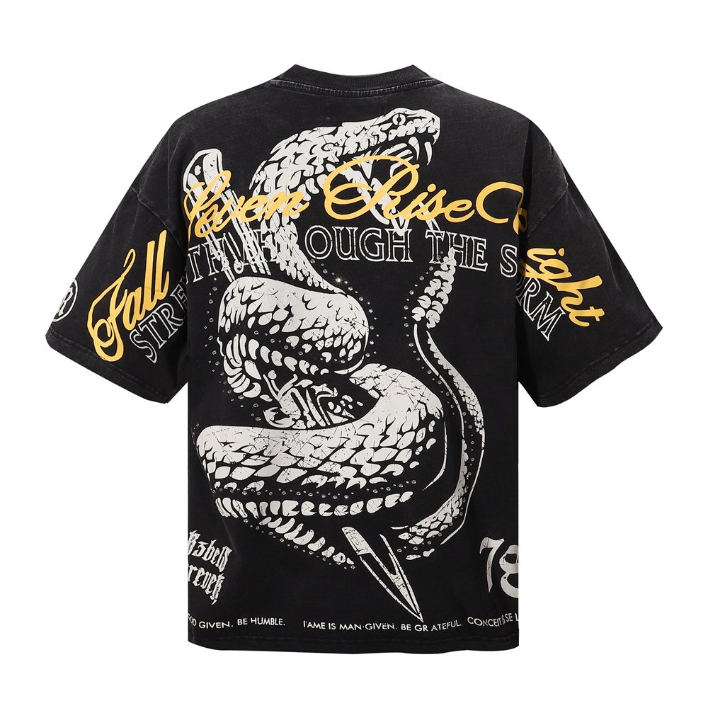 R3BEL Strength Through the Storm Snake Graphic T-Shirt ¡ª front