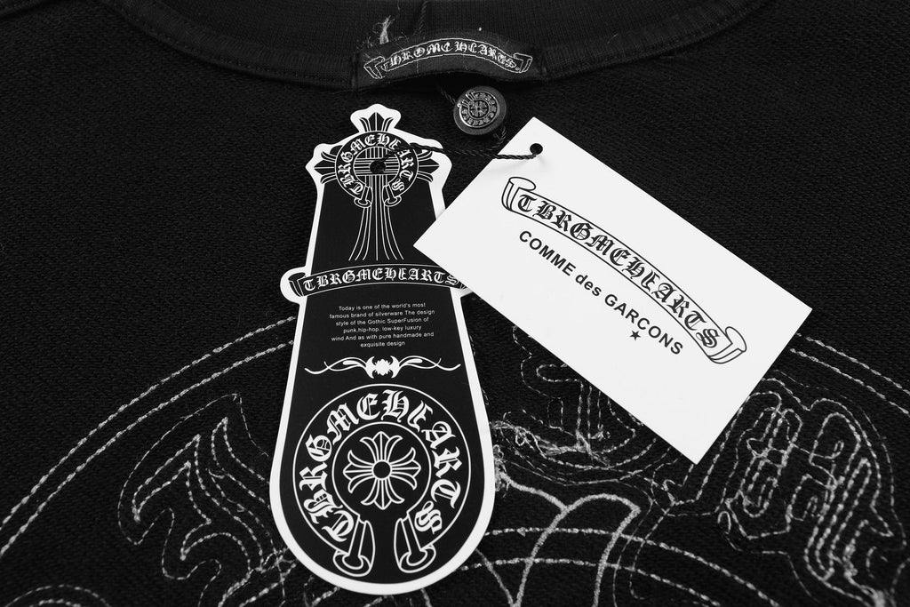 Chrome Hearts Distressed Cross Slogan Graphic Sweatshirt ¡ª hang_tag