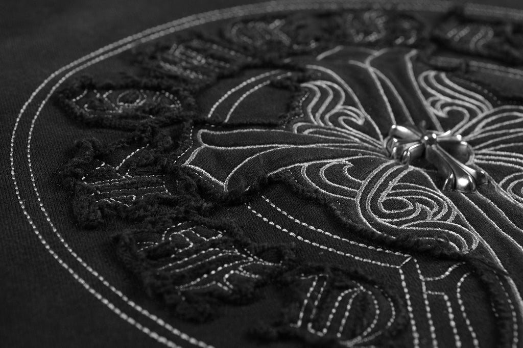 Chrome Hearts Distressed Cross Slogan Graphic Sweatshirt ¡ª detail