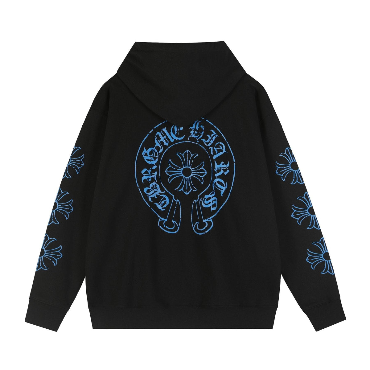 Chrome Hearts Blue Sanskrit Cross Zip Hoodie ¡ª back