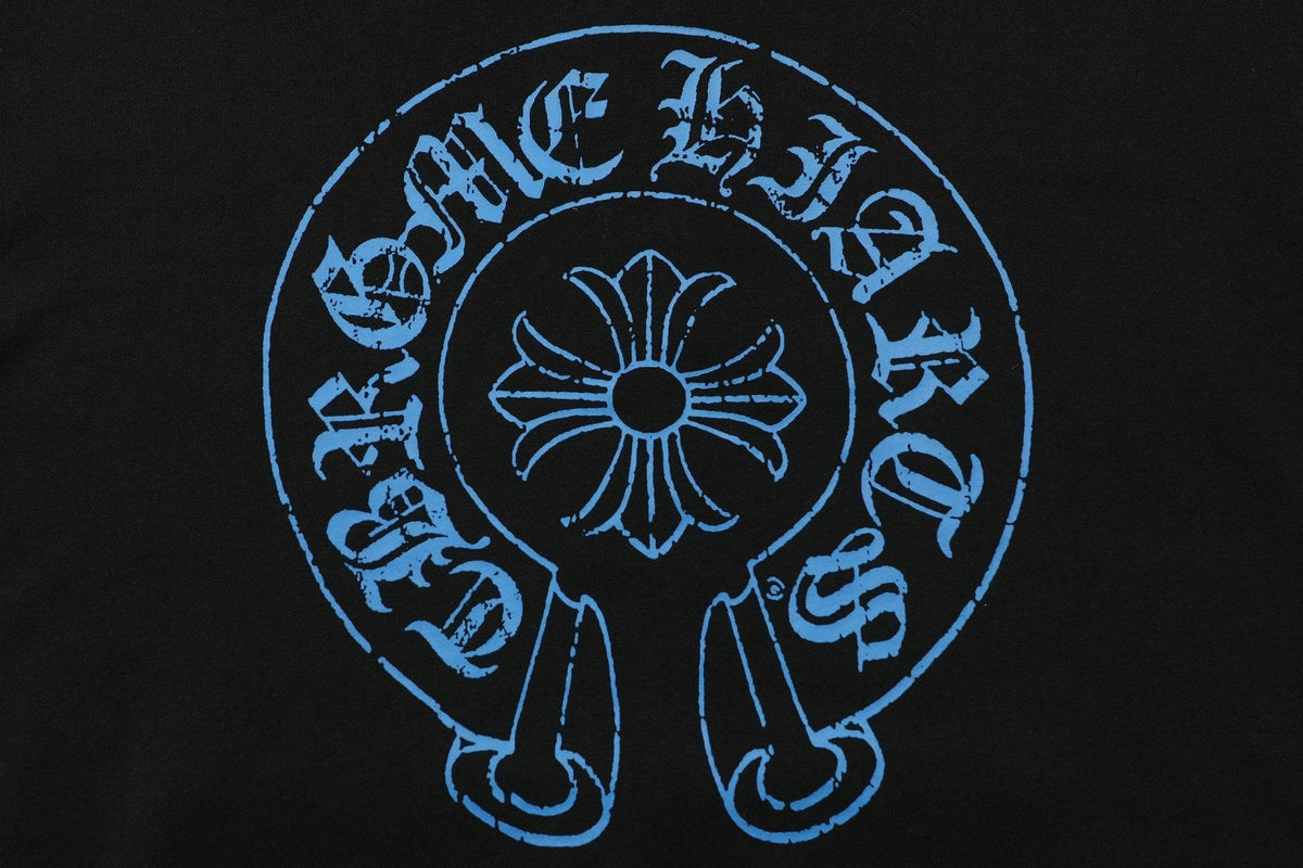 Chrome Hearts Blue Sanskrit Cross Zip Hoodie ¡ª detail