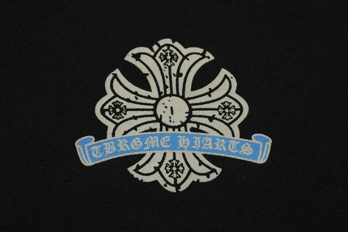Chrome Hearts Blue Sanskrit Cross Zip Hoodie ¡ª detail