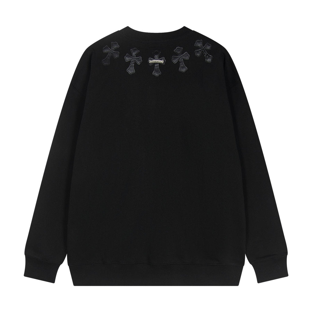Chrome Hearts Leather Cross Metal Detail Crewneck Sweatshirt ¡ª back