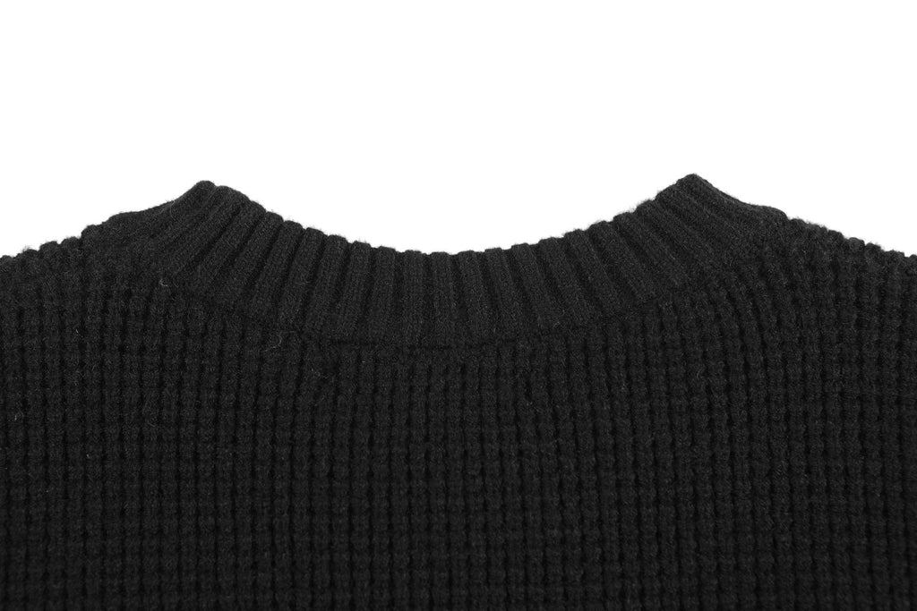 Chrome Hearts Slogan Patch Waffle Knit Crewneck Sweater ¡ª detail