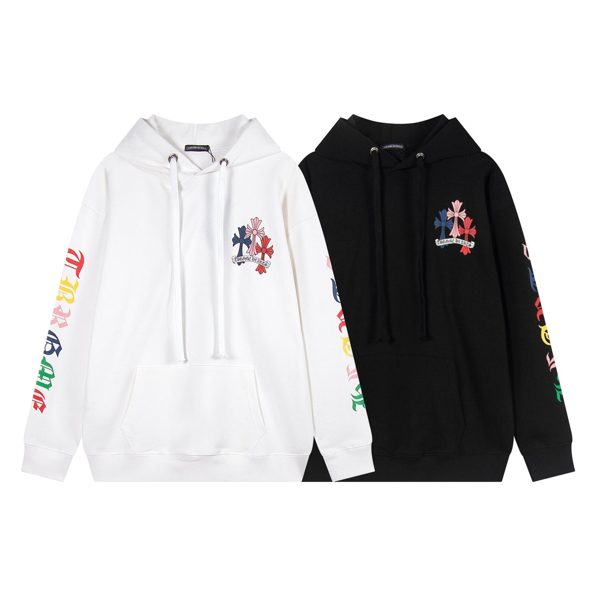Chrome Hearts Multicolor Cross Graphic Hoodie ¡ª comparison