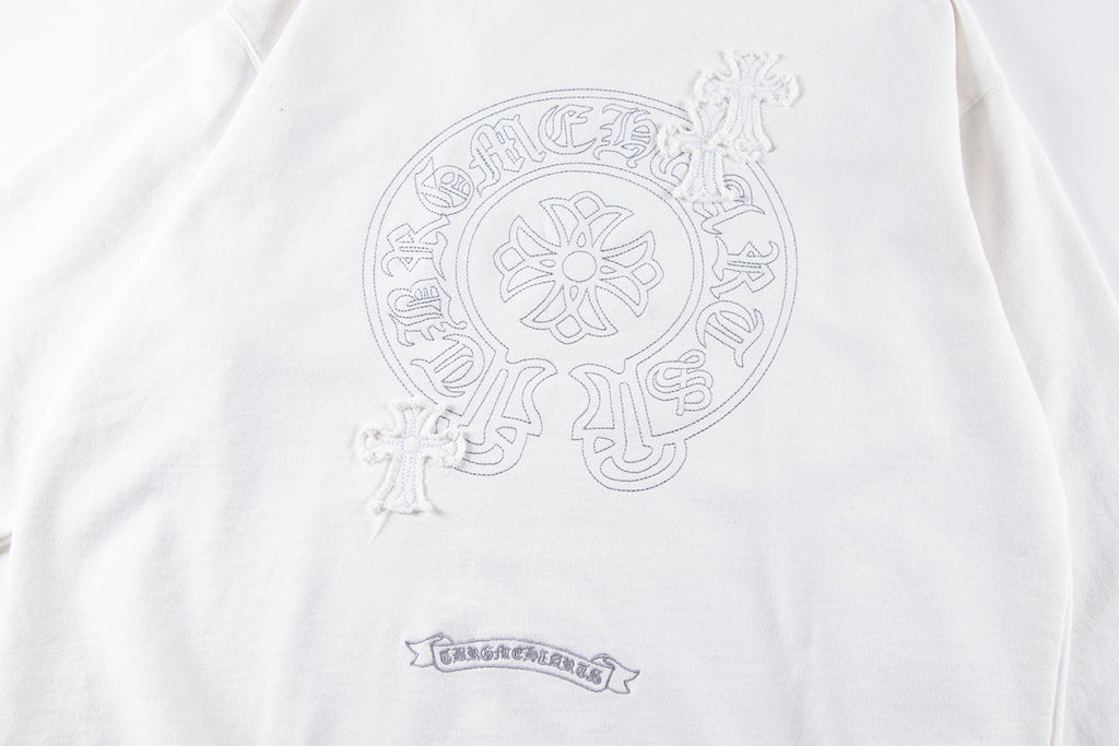 Chrome Hearts Rhinestone Horseshoe Applique Crewneck Sweatshirt ¡ª detail