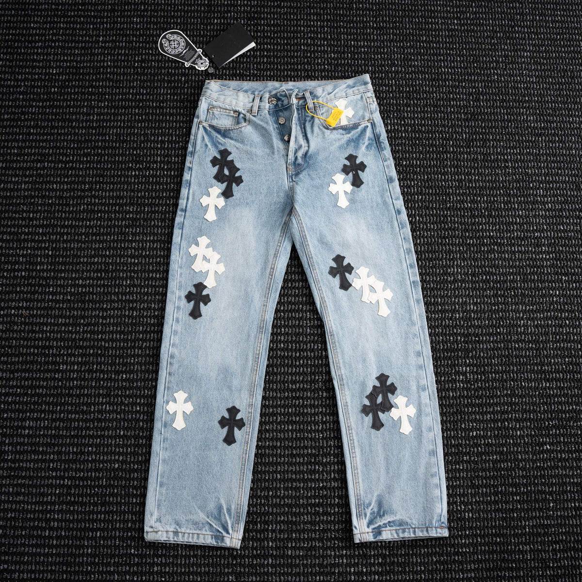 Chrome Hearts Light Blue Cross Patch Jeans ¡ª hero