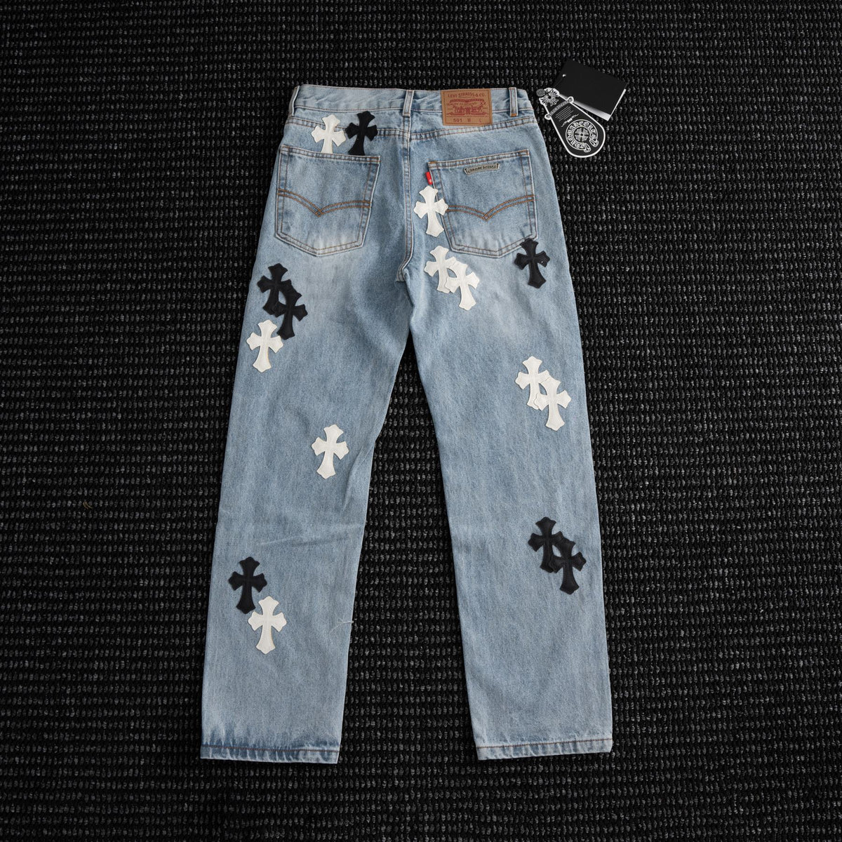 Chrome Hearts Light Blue Cross Patch Jeans ¡ª back