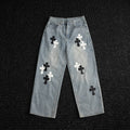 Chrome Hearts Cross Applique Light Blue Jeans ¡ª hero