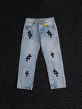 Chrome Hearts Light Blue Cross Patch Jeans ¡ª hero