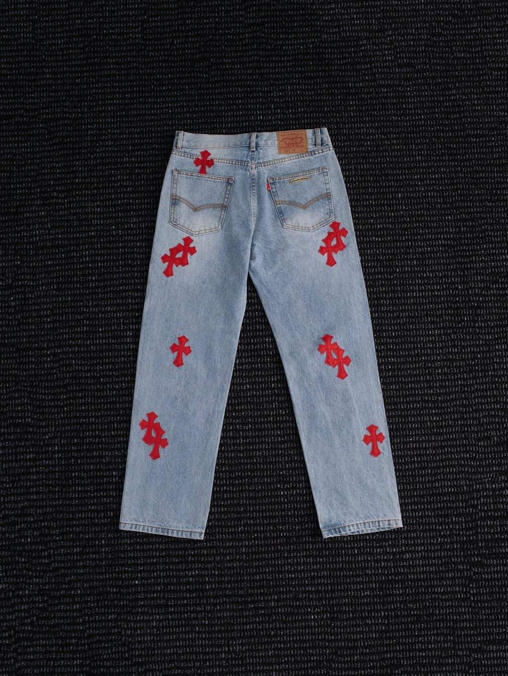 Chrome Hearts Light Blue Cross Patch Jeans ¡ª back
