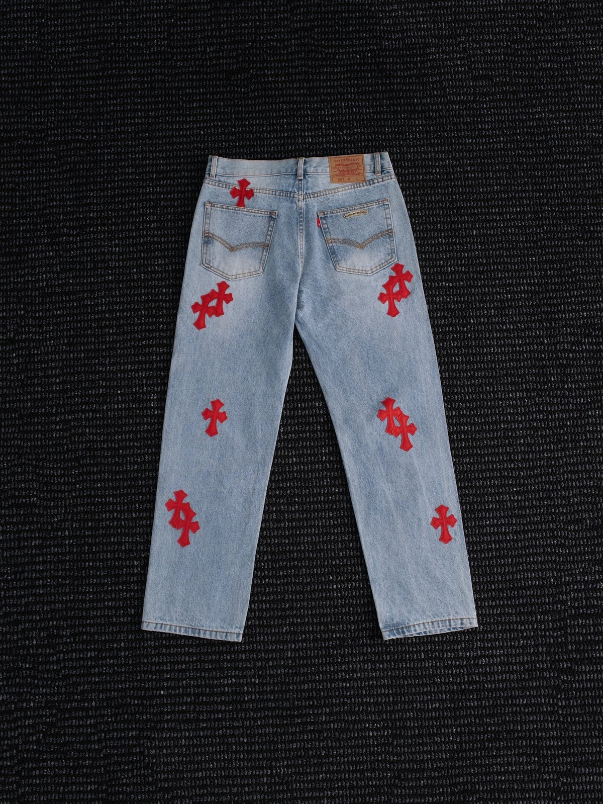 Chrome Hearts Light Blue Cross Patch Jeans ¡ª back