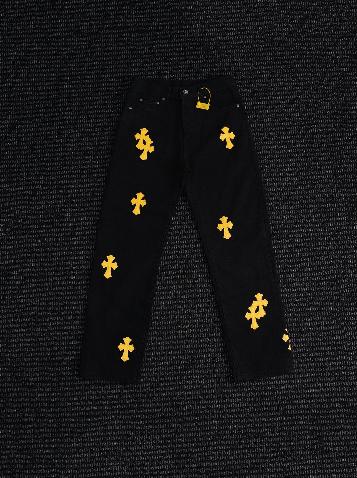 Chrome Hearts Yellow Cross Patch Black Jeans ¡ª hero