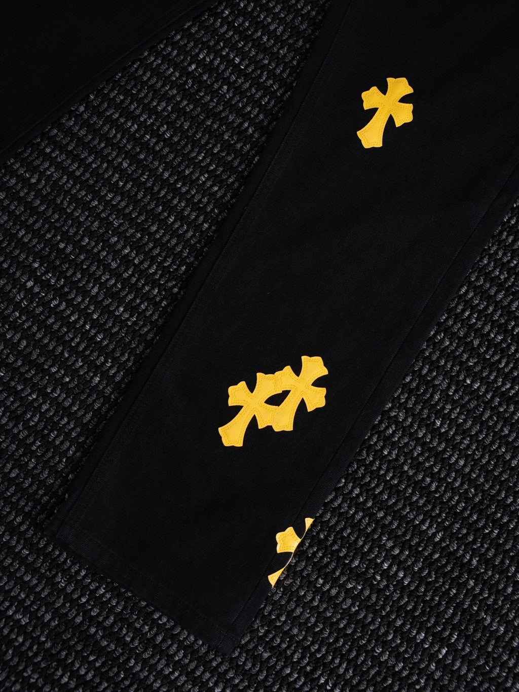 Chrome Hearts Yellow Cross Patch Black Jeans ¡ª detail