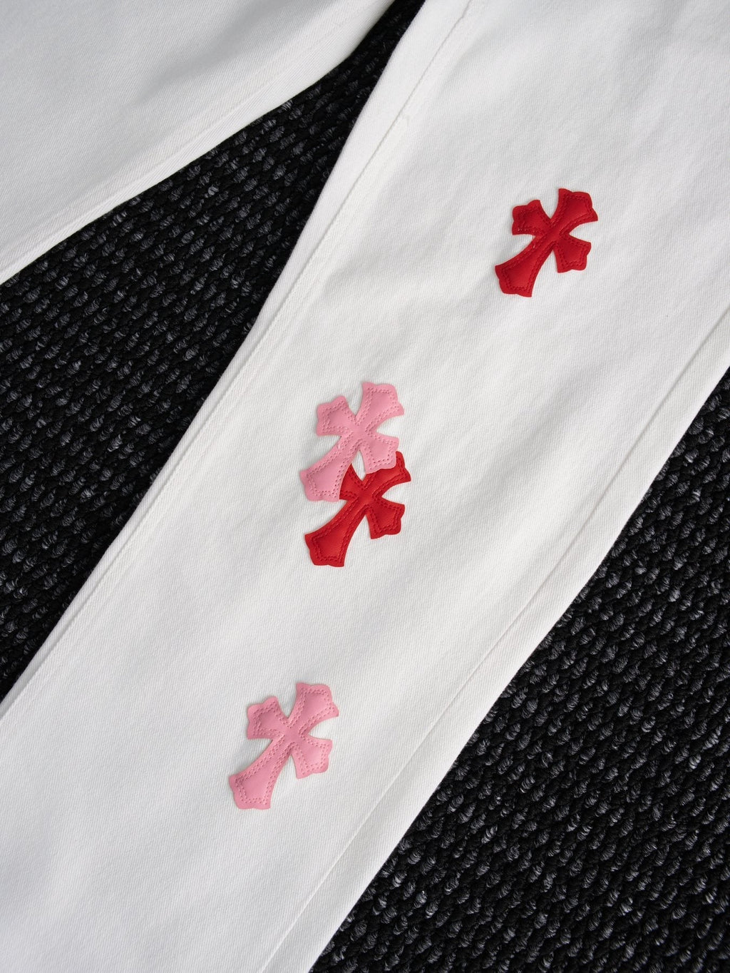 Chrome Hearts White Cross Patch Jeans ¡ª detail
