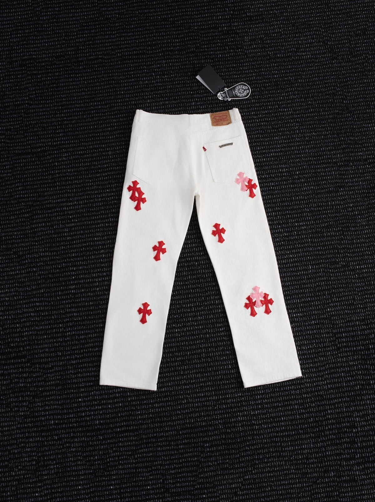 Chrome Hearts White Cross Patch Jeans ¡ª front