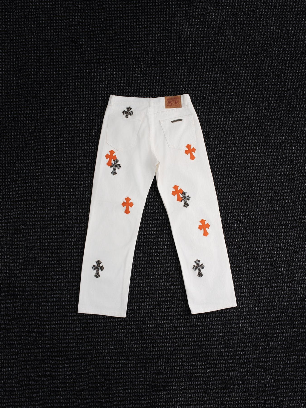 Chrome Hearts Cross Patch White Jeans ¡ª back