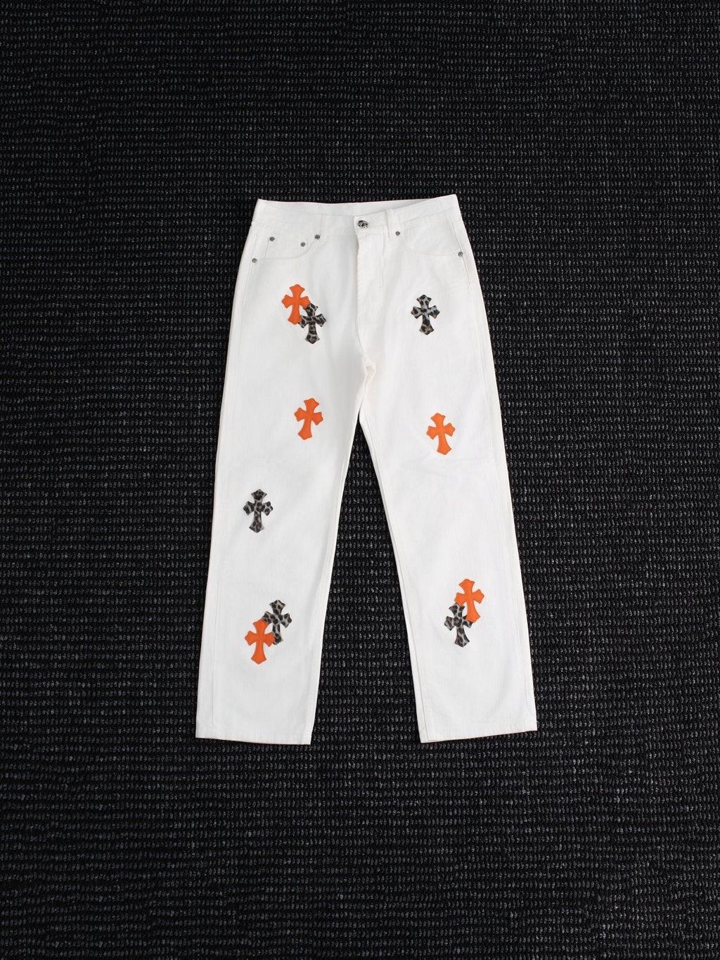Chrome Hearts Cross Patch White Jeans ¡ª hero