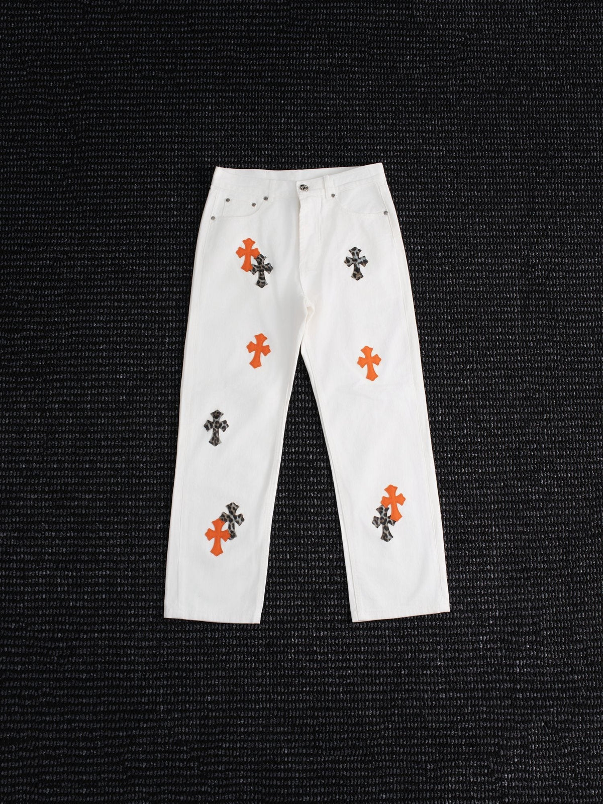 Chrome Hearts Cross Patch White Jeans ¡ª hero