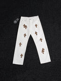 Chrome Hearts Leopard Cross Patch White Jeans ¡ª hero