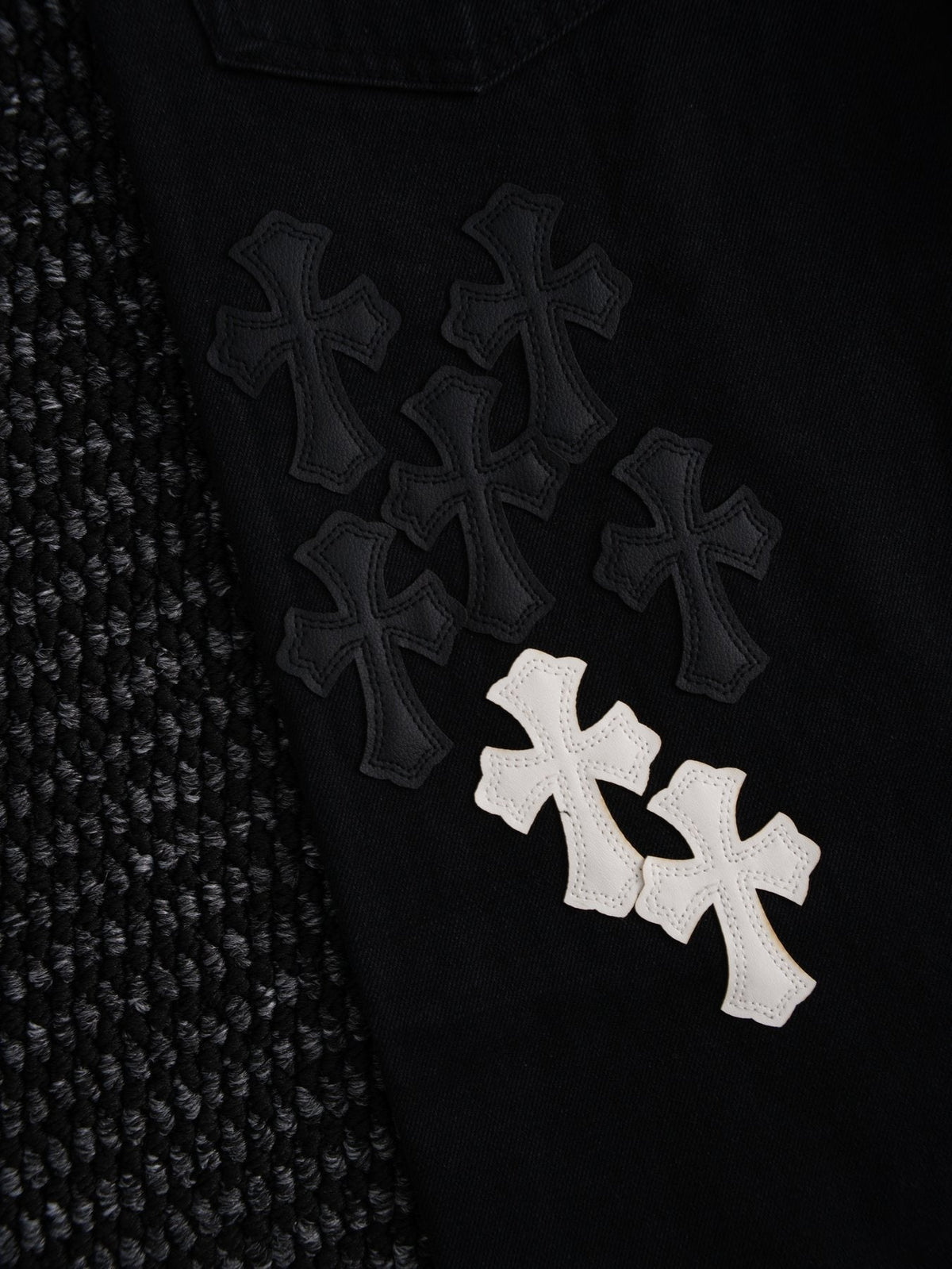 Chrome Hearts Cross Patch Black Jeans ¡ª detail