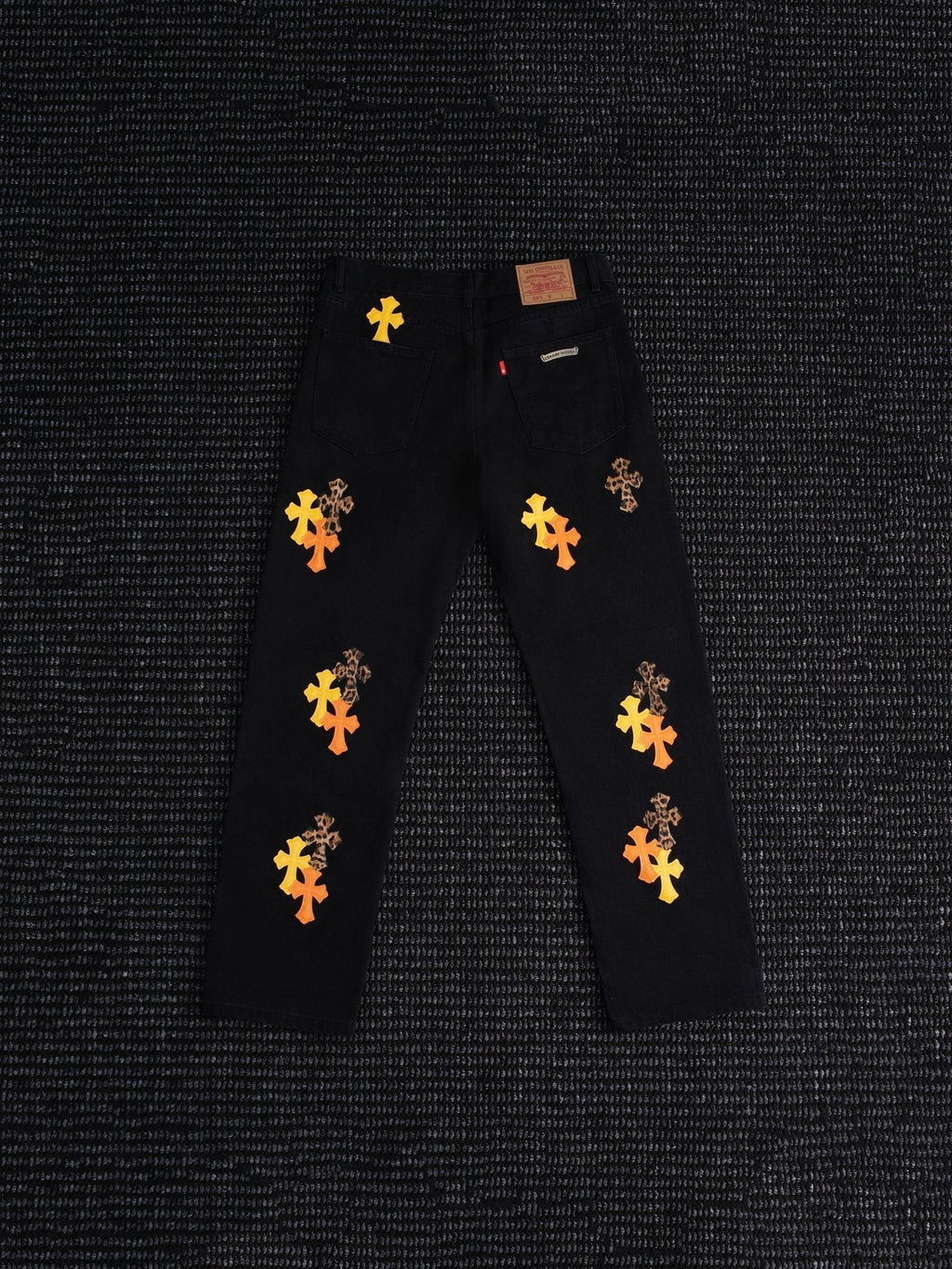 Chrome Hearts Cross Graphic Black Jeans ¡ª back