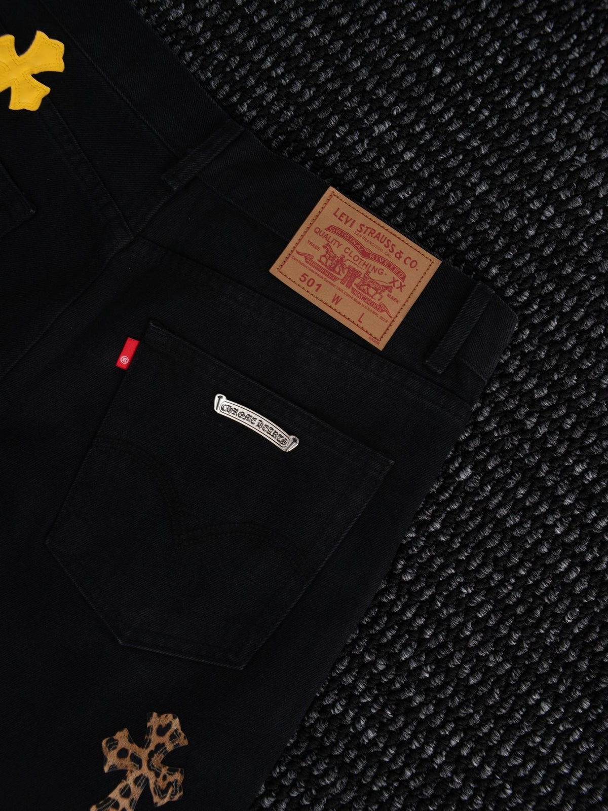 Chrome Hearts Cross Graphic Black Jeans ¡ª detail