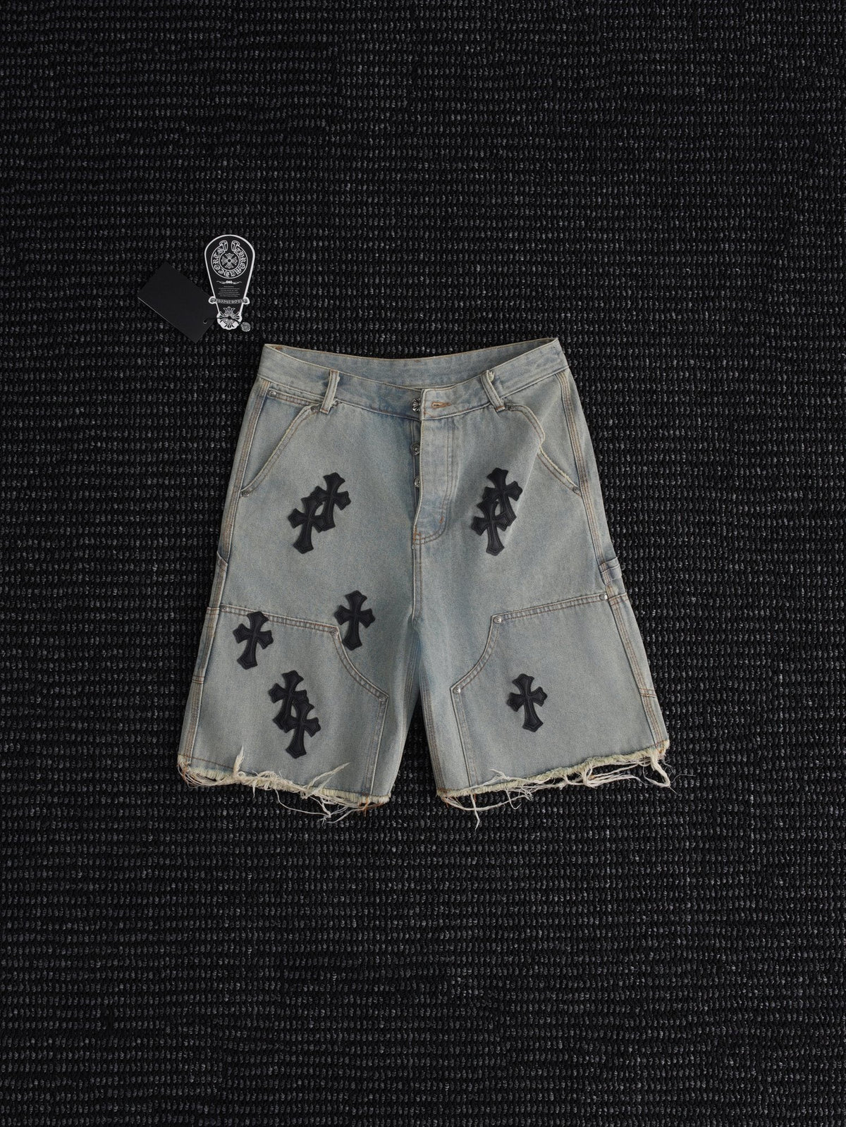 Chrome Hearts Cross Patch Denim Shorts ¡ª hero