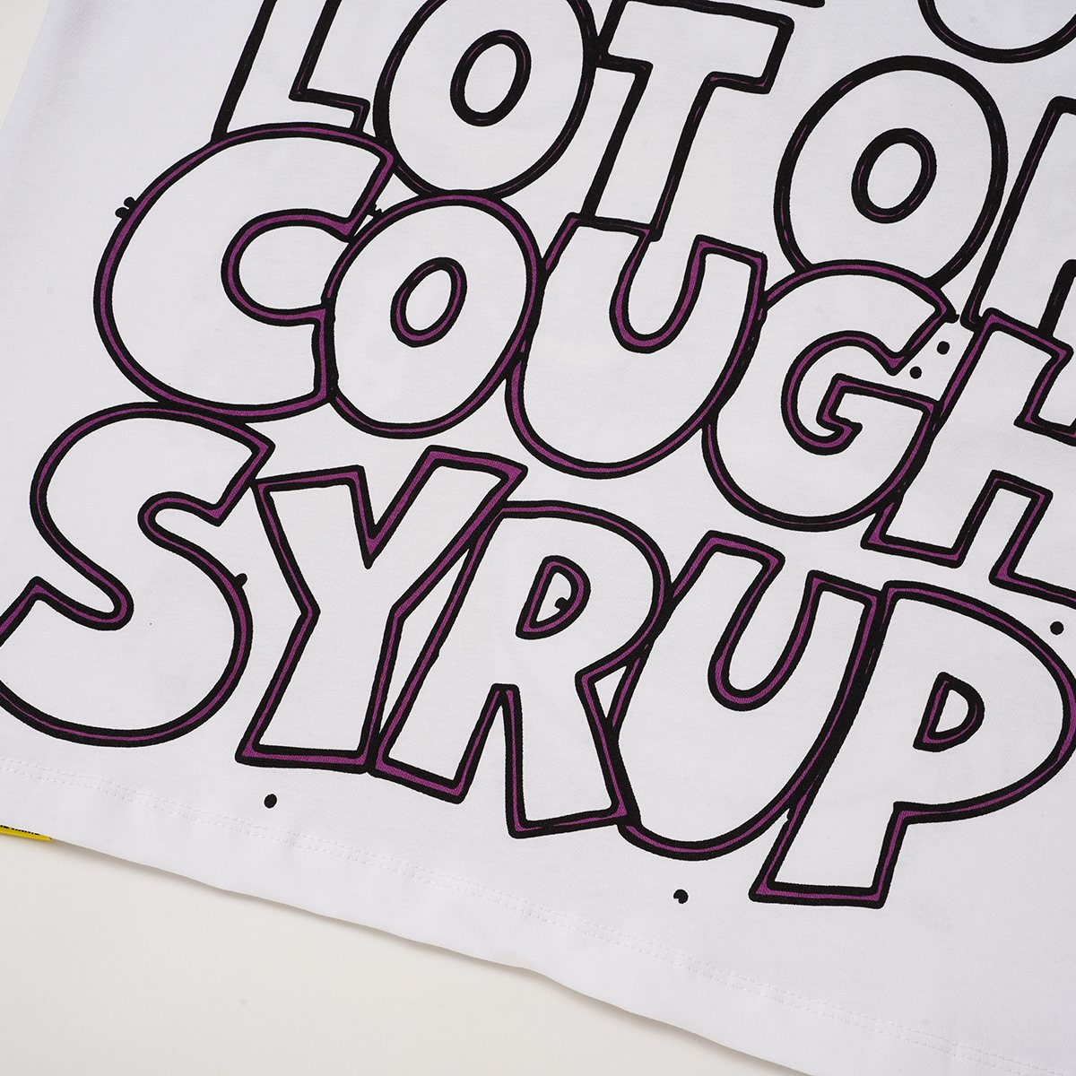 THAT'S A AWFUL LOT OF COUGH SYRUP Cartoon Ringer T-Shirt ¡ª detail