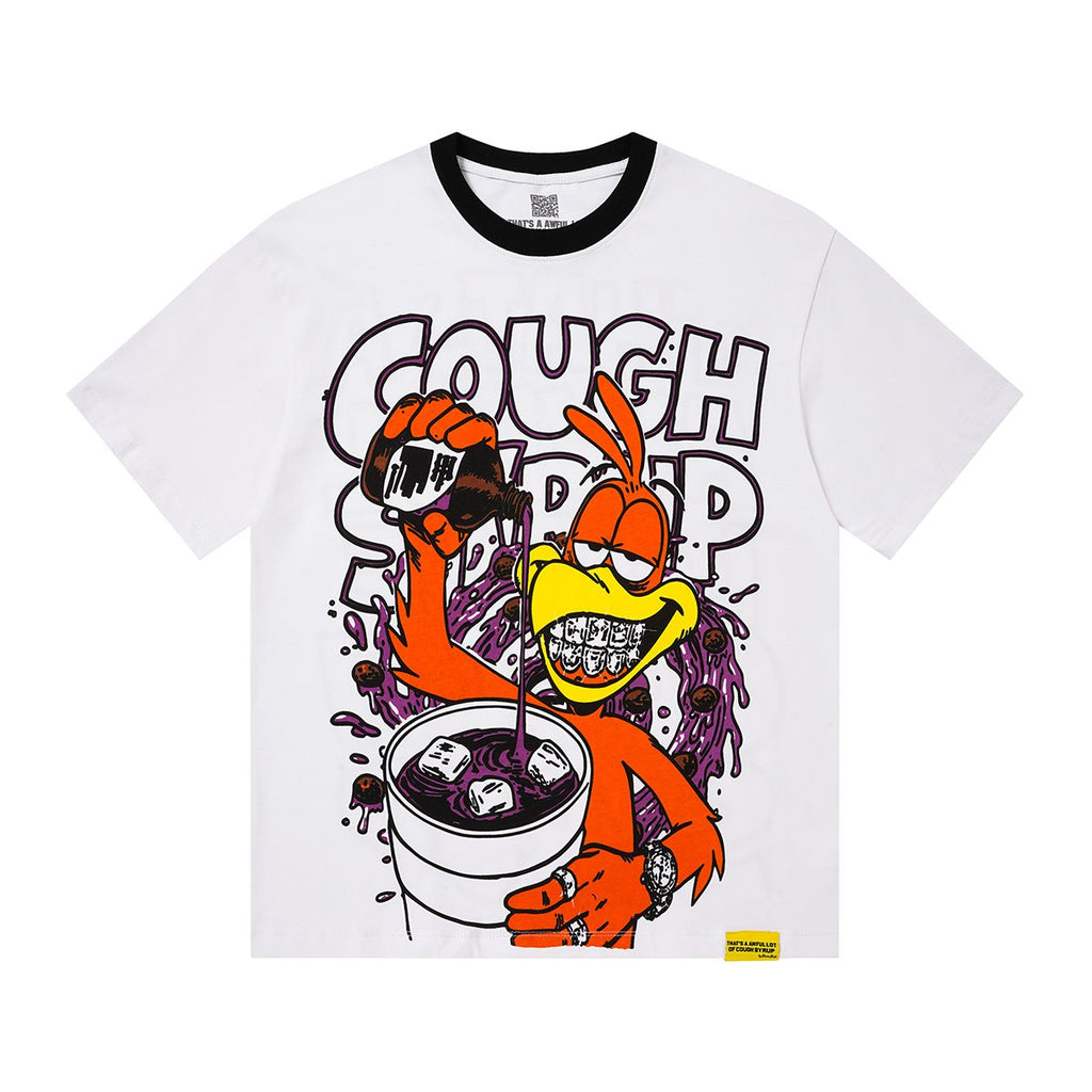 THAT'S A AWFUL LOT OF COUGH SYRUP Cartoon Ringer T-Shirt ¡ª hero
