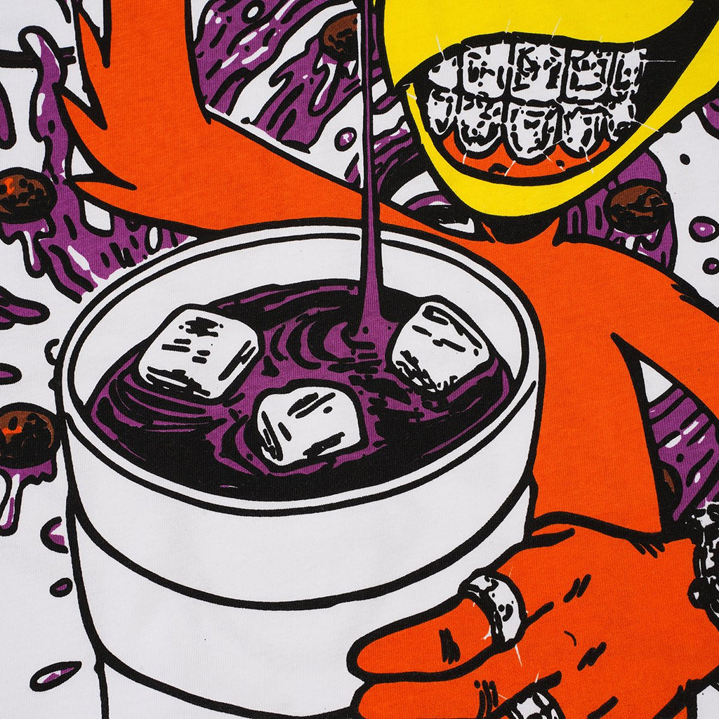 THAT'S A AWFUL LOT OF COUGH SYRUP Cartoon Ringer T-Shirt ¡ª detail