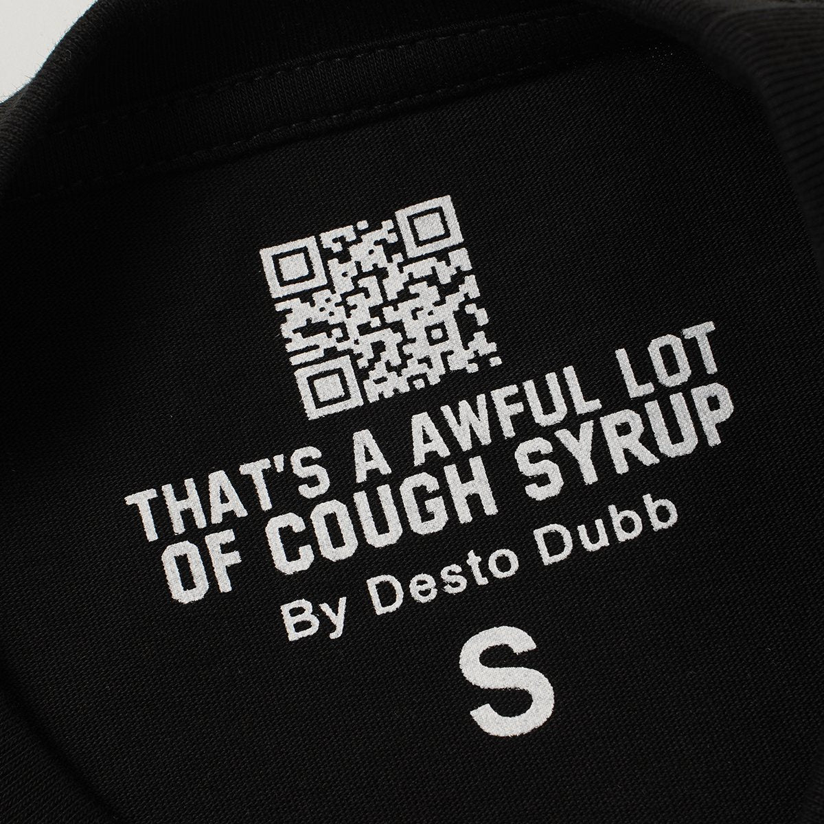 THAT'S A AWFUL LOT OF COUGH SYRUP P47 Graphic Black Short-Sleeve T-Shirt ¡ª neck_label