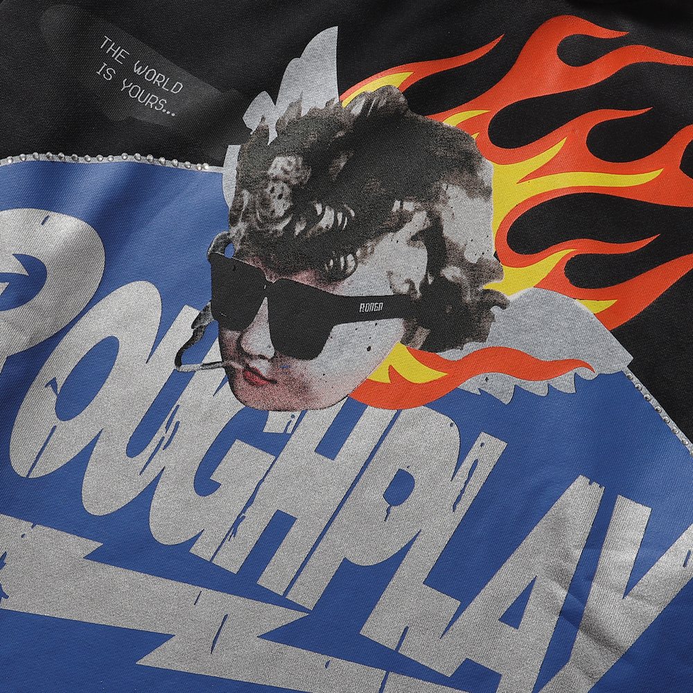 Rough Play SoulBoy Rhinestone Graphic Hoodie ¡ª detail