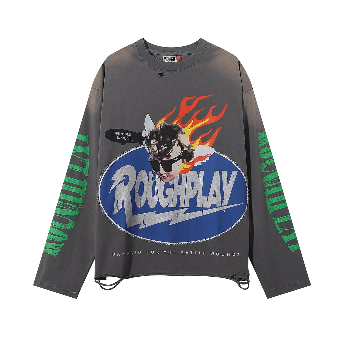 Rough Play SoulBoy Rhinestone Graphic Long-Sleeve T-Shirt ¡ª front