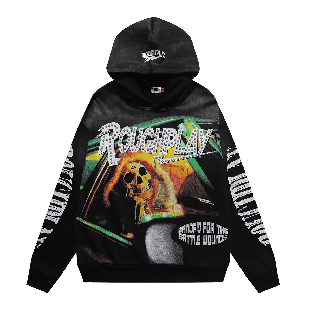 Rough Play In Car Skull Graphic Hoodie ¡ª front