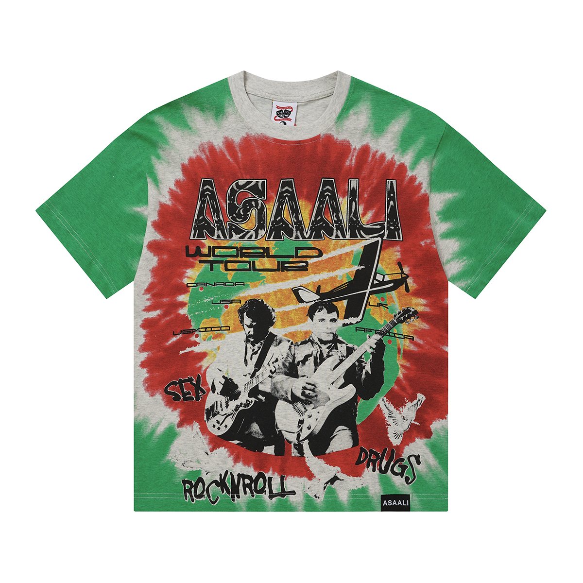 ASAALL Green Tie-Dye World Tour Graphic T-Shirt ¡ª hero