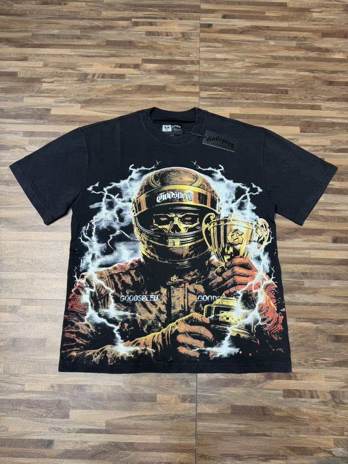 Godspeed Racing Skull Trophy Graphic T-Shirt ¡ª front