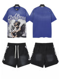 Godspeed Blue Angel Graphic T-Shirt and Shorts Set ¡ª front