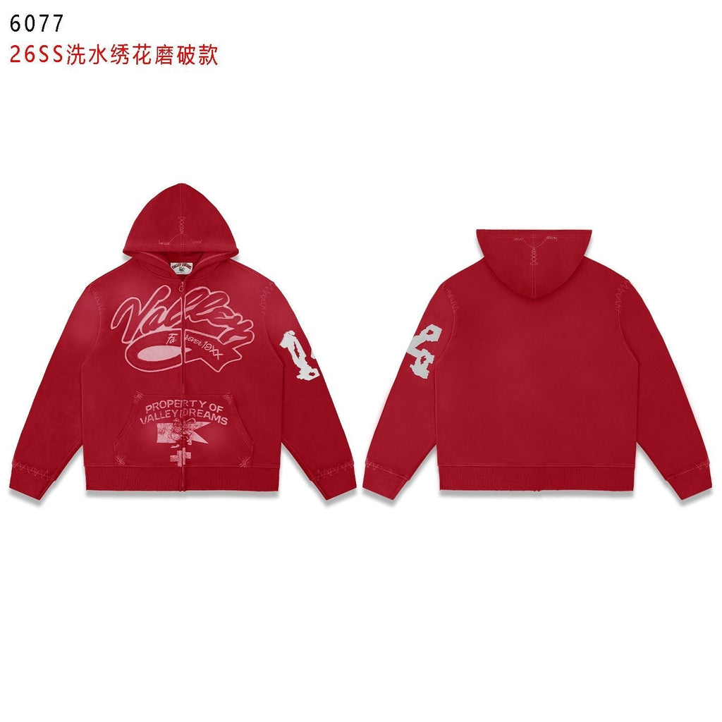 Valley Dreams Washed Full-Zip Graphic Hoodie ¡ª front