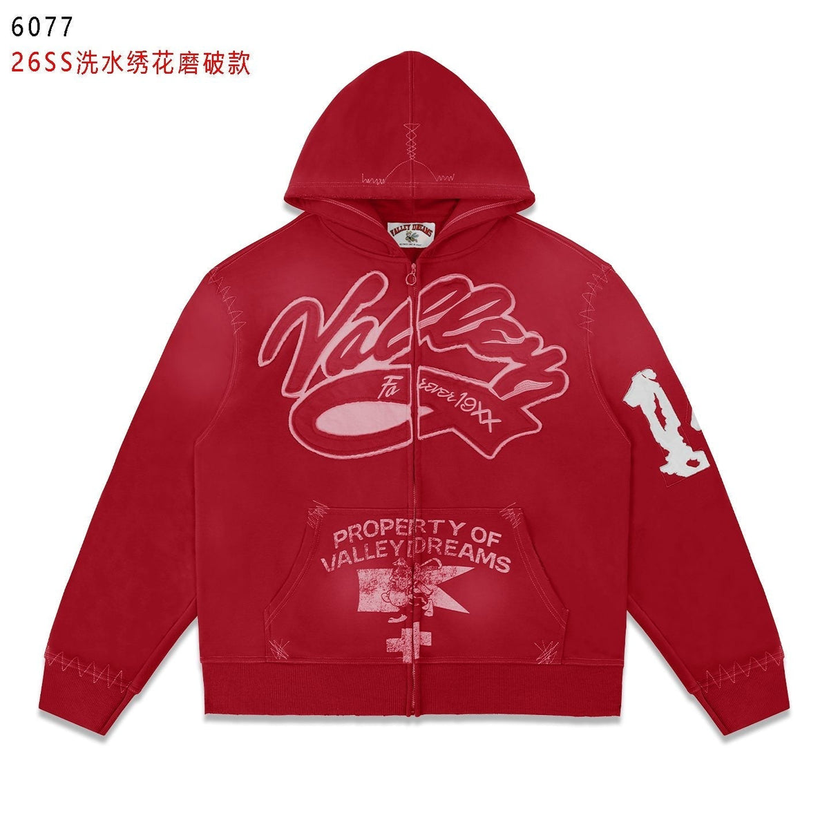Valley Dreams Washed Full-Zip Graphic Hoodie ¡ª front