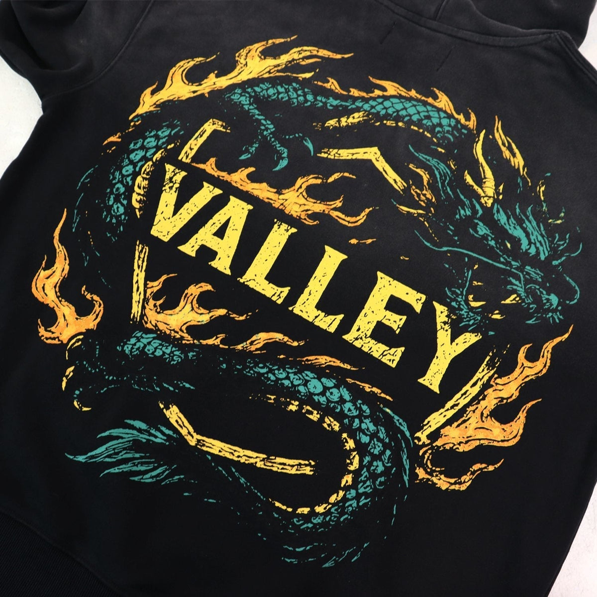 Valley Dreams Dragon Flame Graphic Hoodie ¡ª detail