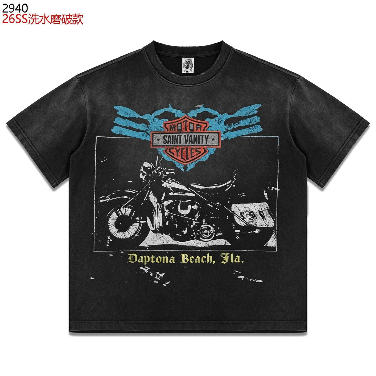 Saint Vanity Daytona Motorcycle Graphic T-Shirt ¡ª hero