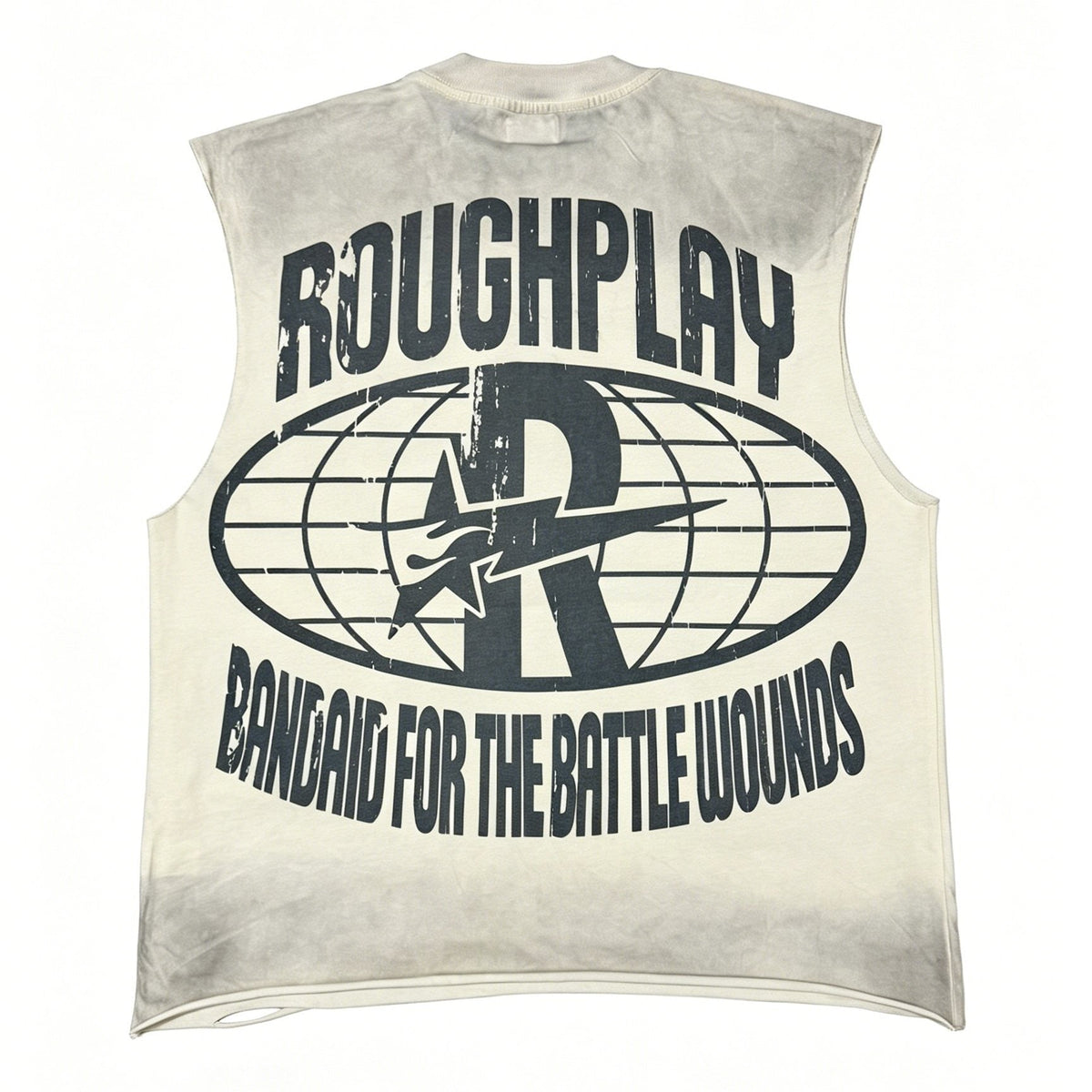 Rough Play Warning Globe Graphic Sleeveless T-Shirt ¡ª back